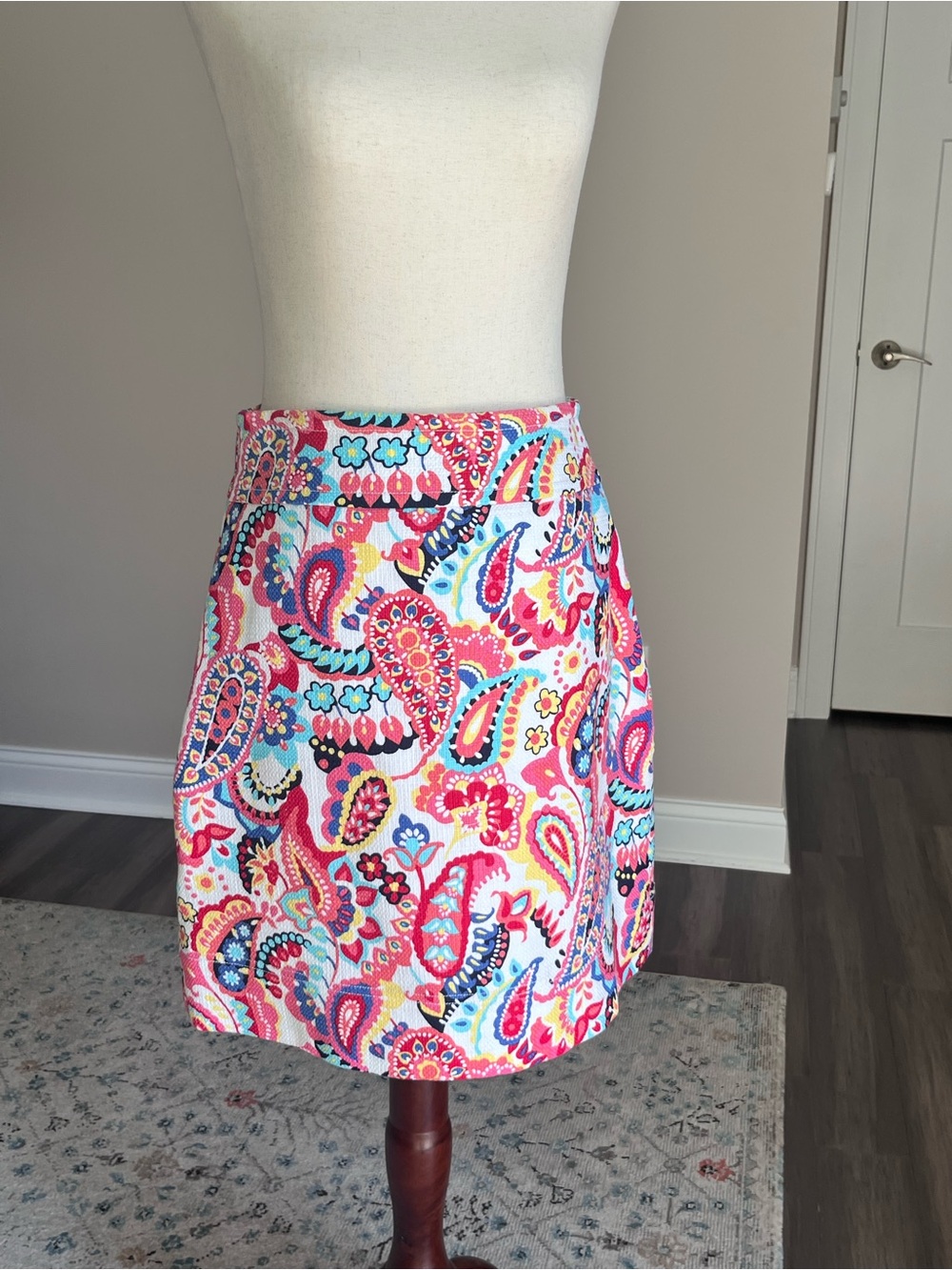 Talbots Summer Colorful Paisley Cotton Skirt